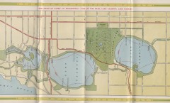 map of lake ferries, twin cities today, 1913