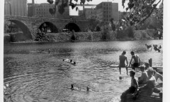 smaller version, M1445, children swimming in river, 1935, from hclib