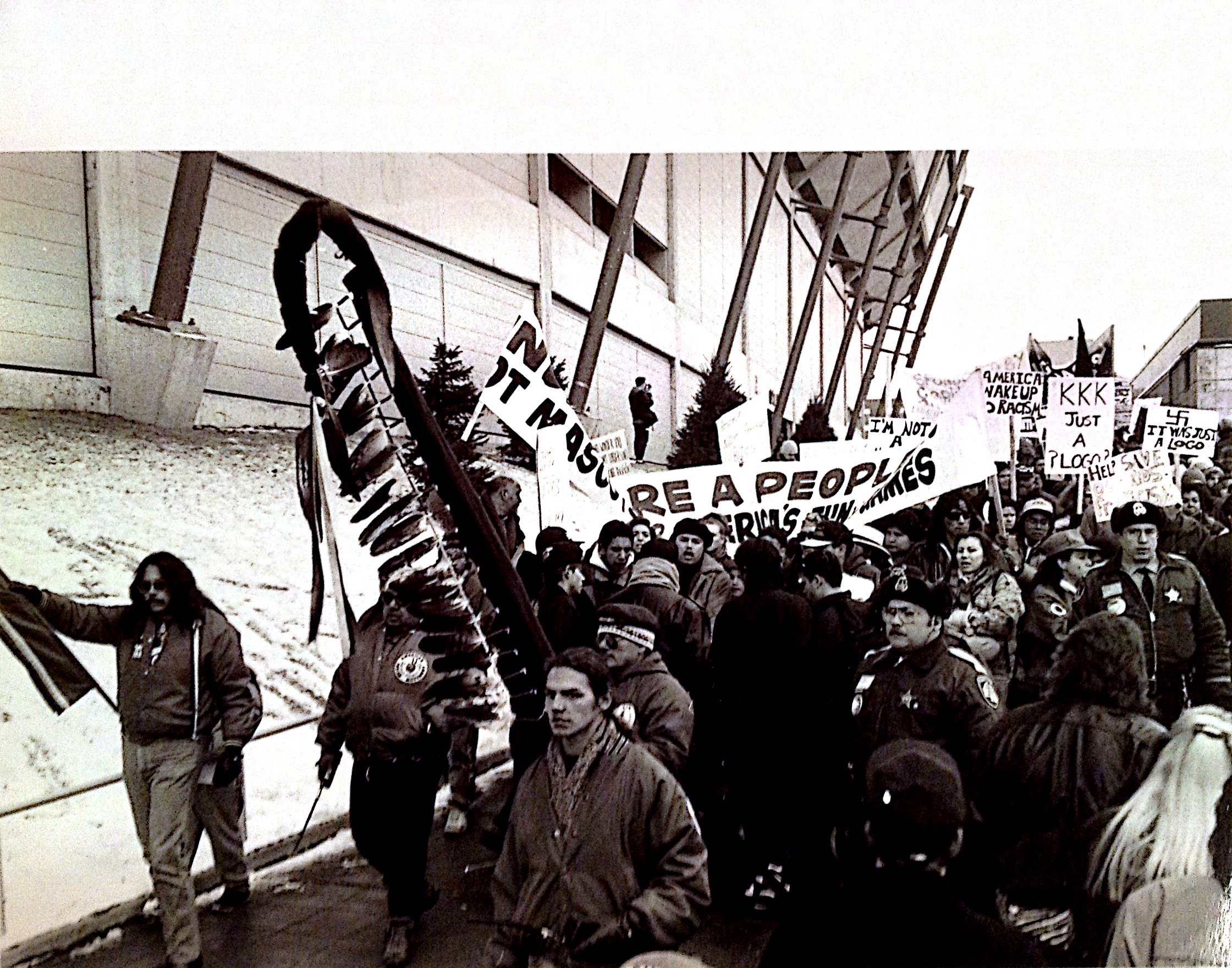 superbowl protest, January 1992, Hennepin History Museum