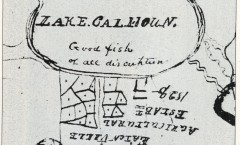 Lawrence Taliaferro's close up map of Lake Calhoun, MHS, 1835